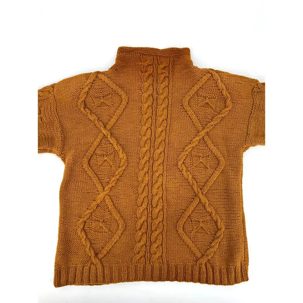 Vintage Hong Kong Michael Simon New York Nutmeg Chunky Knit Sweater One Size